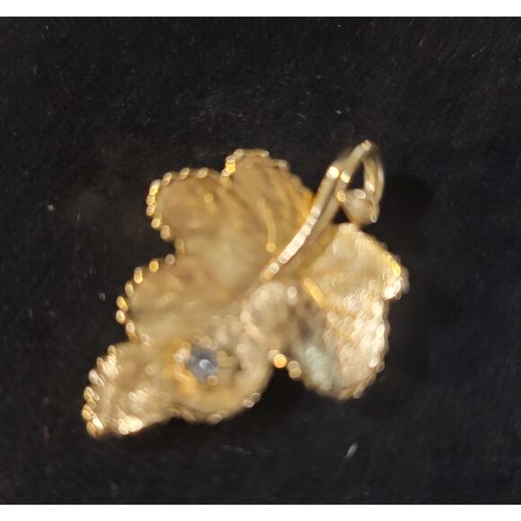 Vintage Gold Tone Pendant with clear stone - Picture 5 of 5